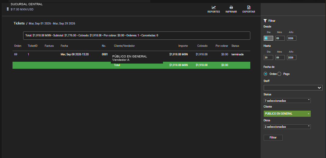 Referencia editada con datos ficticios: Tickets.